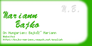 mariann bajko business card